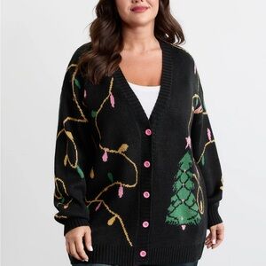 NEW BloomChic Merry Bright Button Knight Cardigan